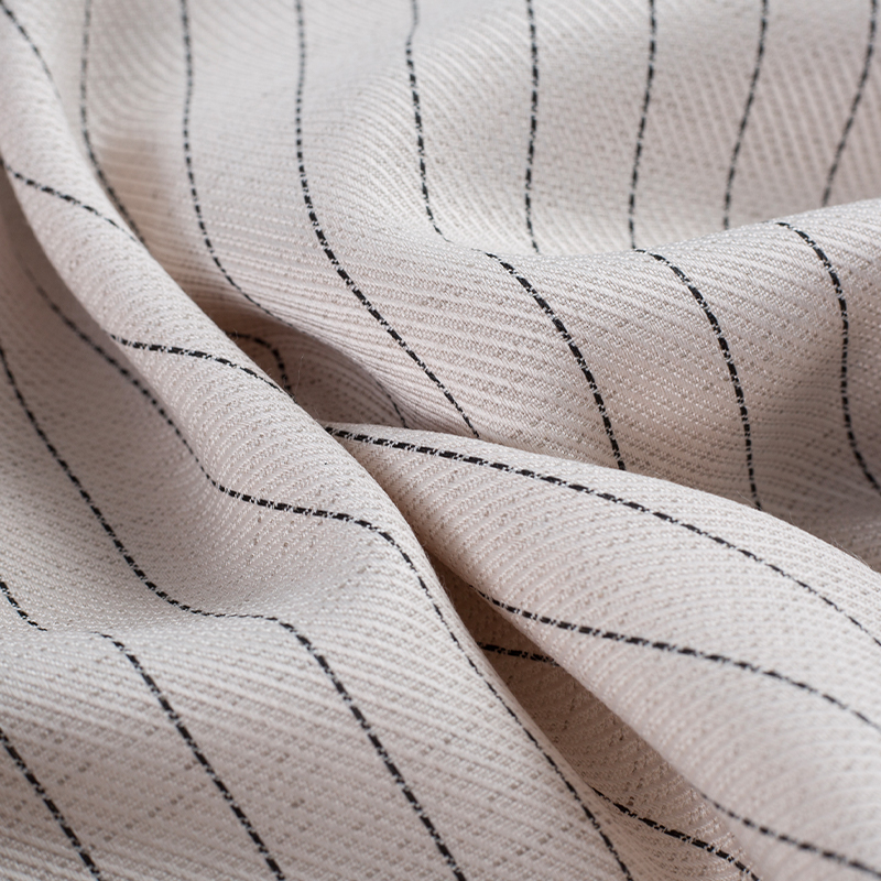 HY529-Linen Lauris Black Silk Strips Lyocell tkanina