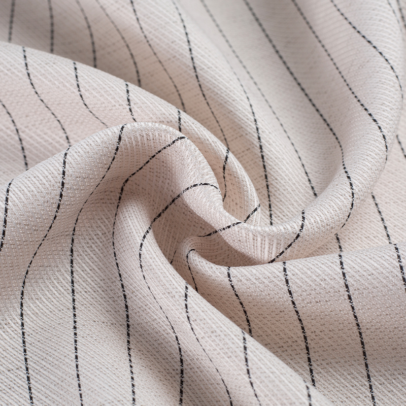HY529-Linen Lauris Black Silk Strips Lyocell tkanina